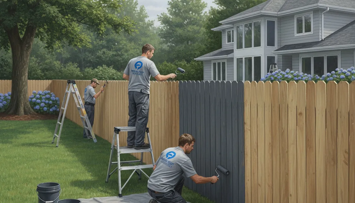 Fence painting service in Harrisburg, PA for curb appeal and weather protection